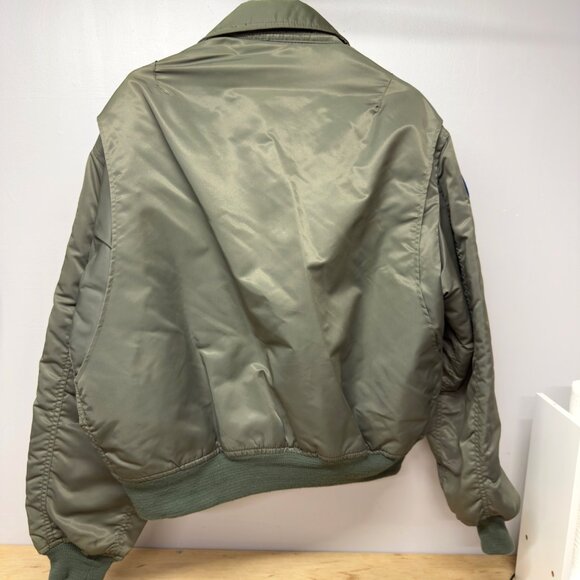 Vtg Military 90's US Navy Flight Jacket CWU-45 Fighter VFA-131Wildcats Hornet - Picture 2 of 10